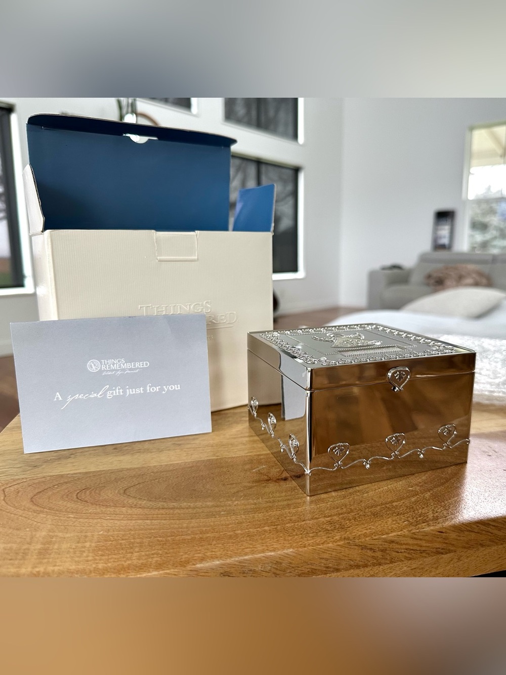 New! Things Remembered Silver Angel Keepsake Box